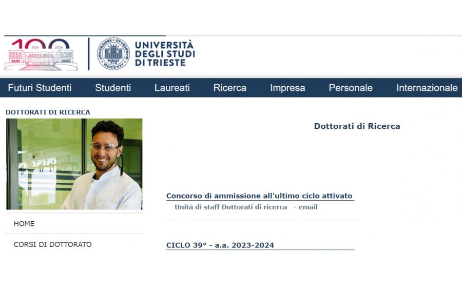 Borsa di dottorato DSV-UNITS